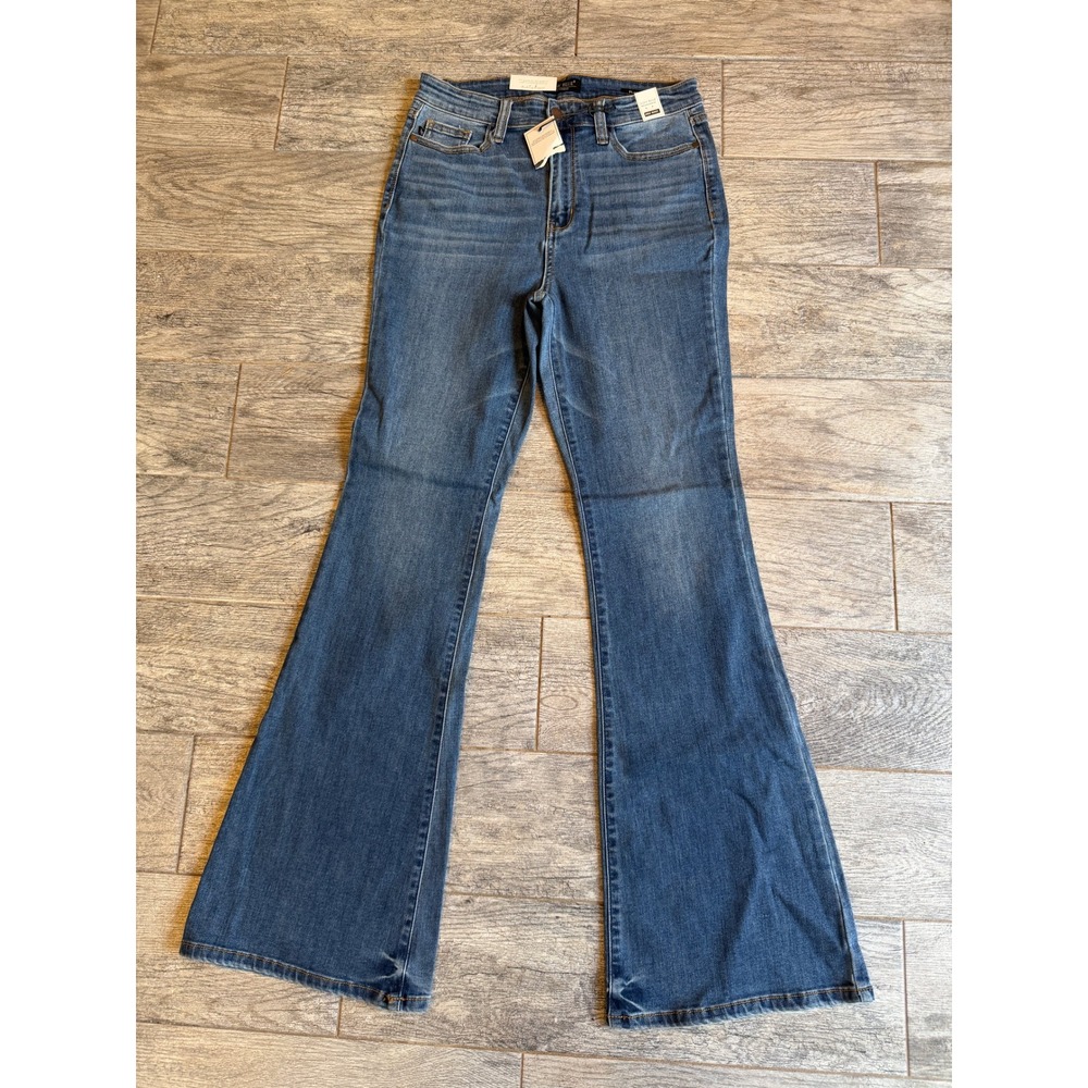 Judy Blue Flare Jeans‎ 11 30 NWT High Waist Stretch Denim JB82588MD Boho Hippie
